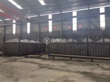 移動攪拌站配套150噸臥式水泥罐加工中